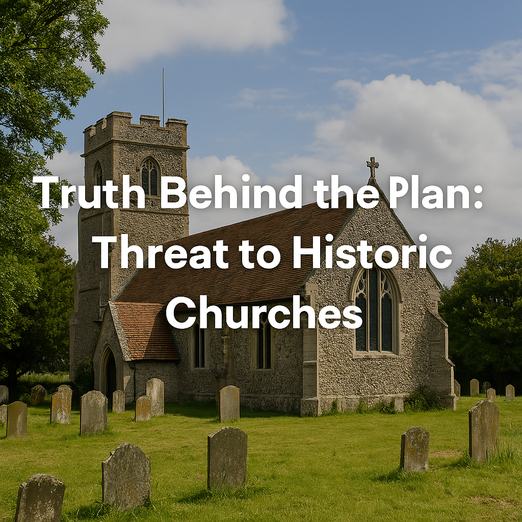 St Andrew’s Church, Sandon, set against the backdrop of threatened countryside